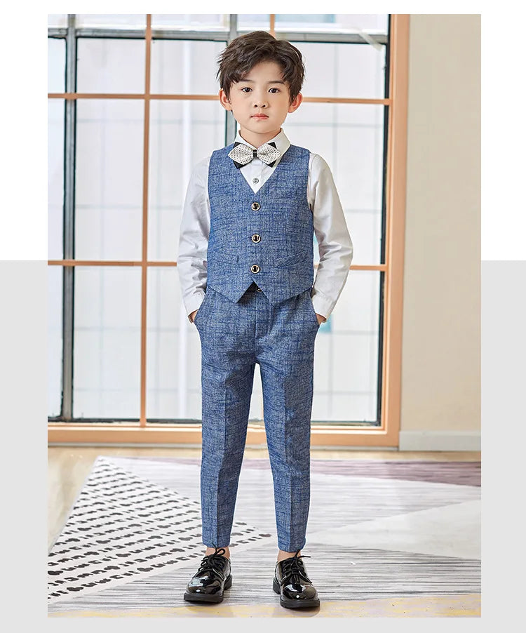 Teen Boys’ Formal Plaid Suit – Multi-Piece Elegant Outfit
