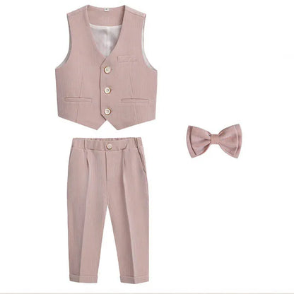 Boys’ Wedding Tuxedo Set – Formal Blazer, Pants & Bowtie Outfit