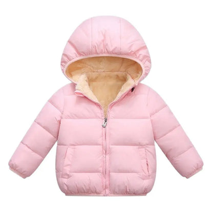 Baby Boys & Girls Thick Winter Jacket – Fur Hooded Coat
