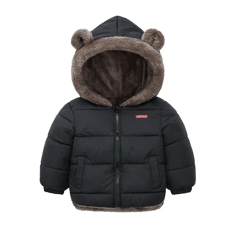 Warm 2Pcs Winter Clothes – Hooded Fleece Coat + Pants for Kids
