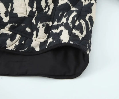 Commuter Style Cotton Jacket – Animal Print & Long Sleeve