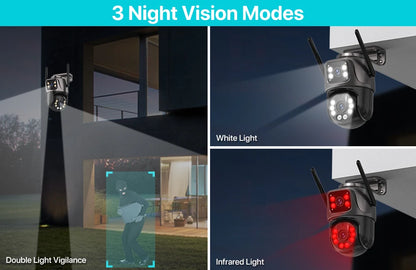 4K 8MP Dual-Lens PTZ WiFi Camera | AI Tracking Outdoor CCTV