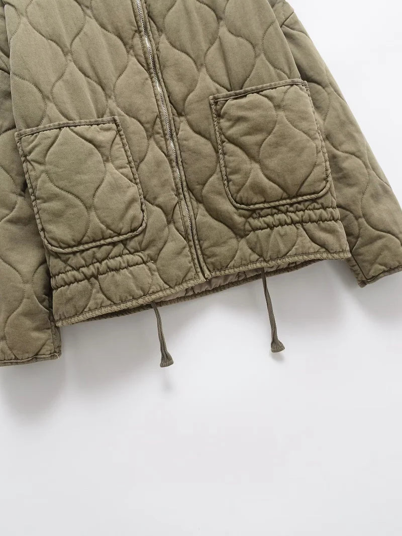 High Collar Quilted Coat – Retro Meets Modern