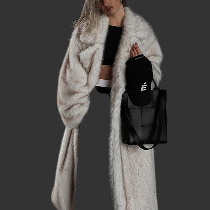 Street Chic: Warm Faux Fox Fur Jacket for Winter