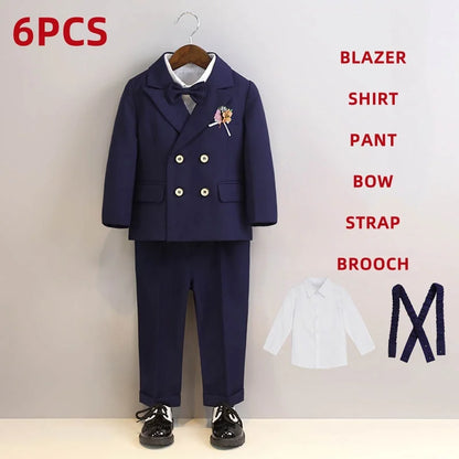 Boys’ Autumn Slim Fit Suit – Elegant Wedding Outfit Set (7–14Y)