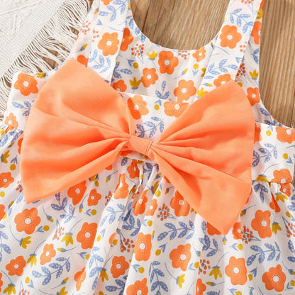 Baby Girl Cotton Sundress with Bow