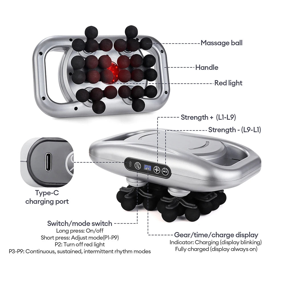 30-Level Pro Massage Gun: High-Frequency Full Body Fascia Tool - Ultra Shoppings