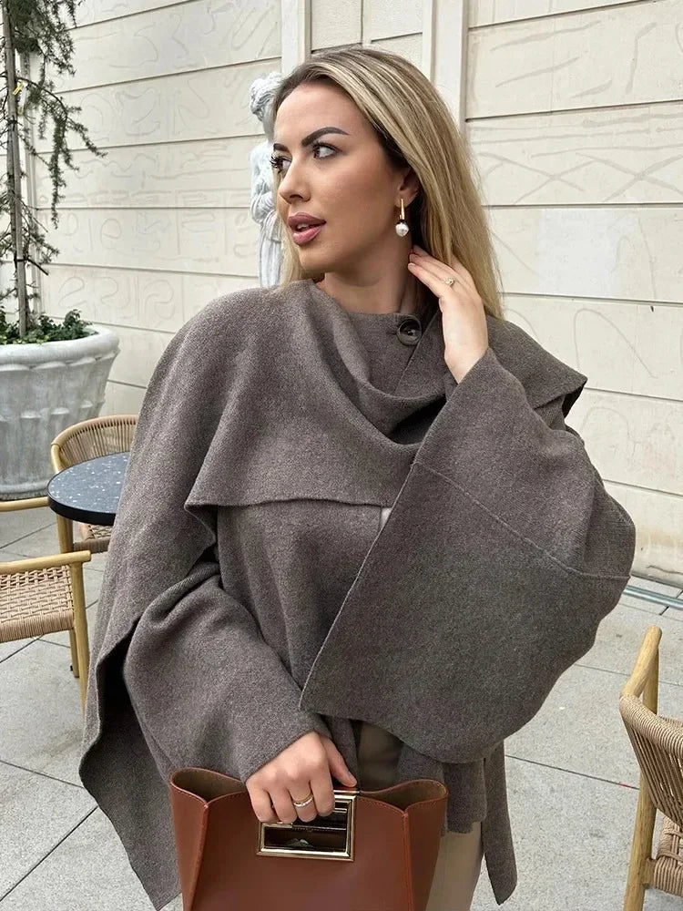 Autumn Chic: Knit Scarf Jacket for Women