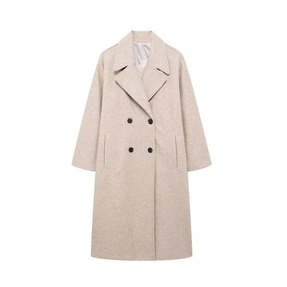 Autumn Chic Double-Breasted Lapel Coat