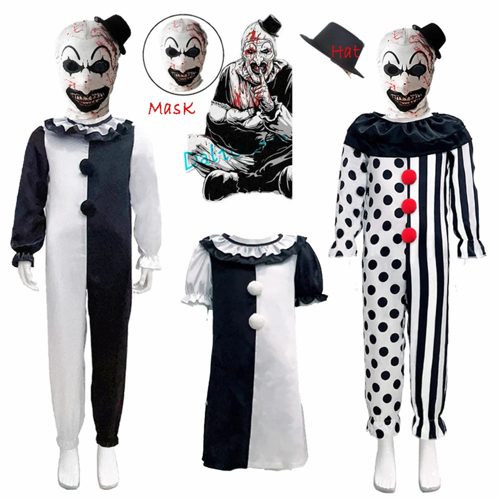 Scary Terrifier Costume – Kids’ Joker & Clown Cosplay Halloween Suit