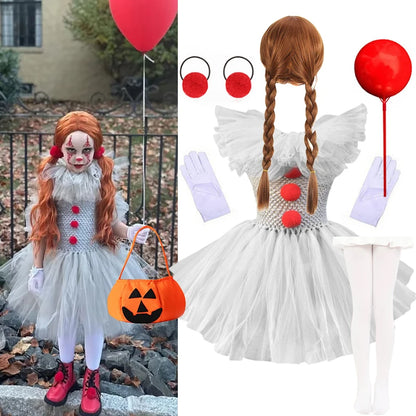 Children’s Horror Clown Outfit – Carnival & Halloween Party Set