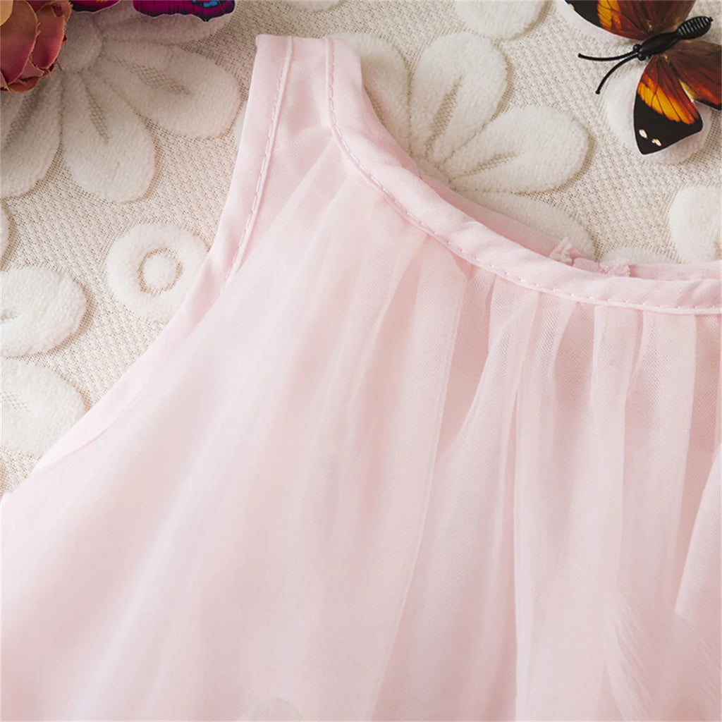 Baby Girl Costume – 3D Flowers & Mesh Pleats