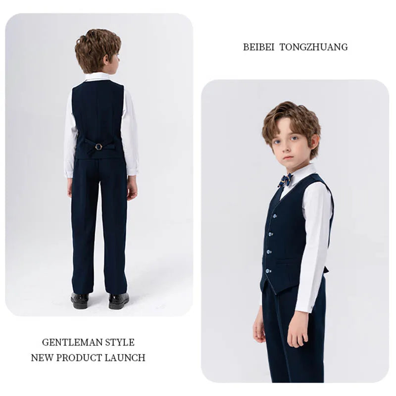Boys’ Formal Suit Set – Spring/Summer Wedding Outfit (Ages 1–14)