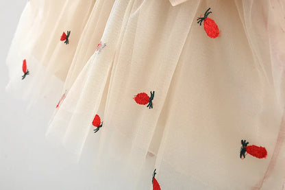Baby Girl Short Sleeve Mesh Princess Dress