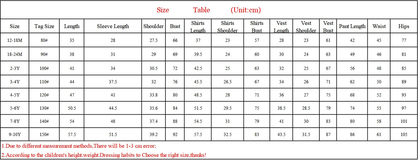 Baby Boys’ Classic Suit Set – 4/5Pcs Formal Outfit (1–10 Years)