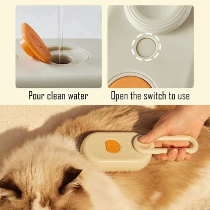 3-in-1 Pet Spa Brush: Steam, Spray, and Groom with Ease