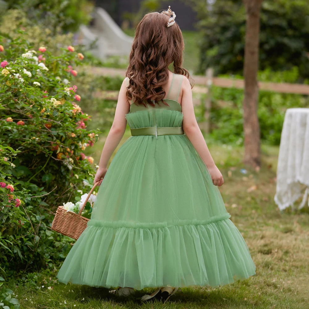 Girls Party Dress – White Tulle Wedding Gown