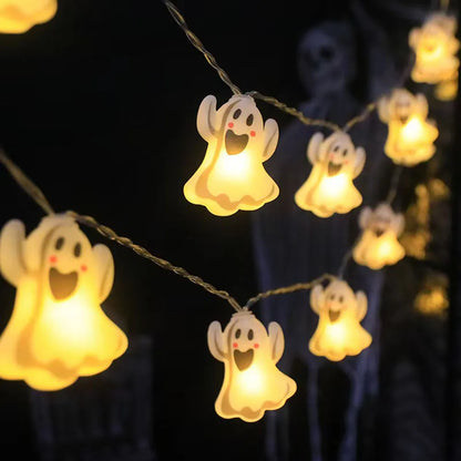 Halloween LED String Lights – Pumpkin, Ghost & Spider Web Decor