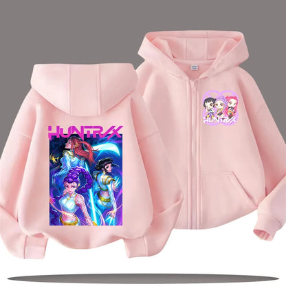 Kpop Demon Hunters Cartoon Jacket – Stylish Hoodie for Children