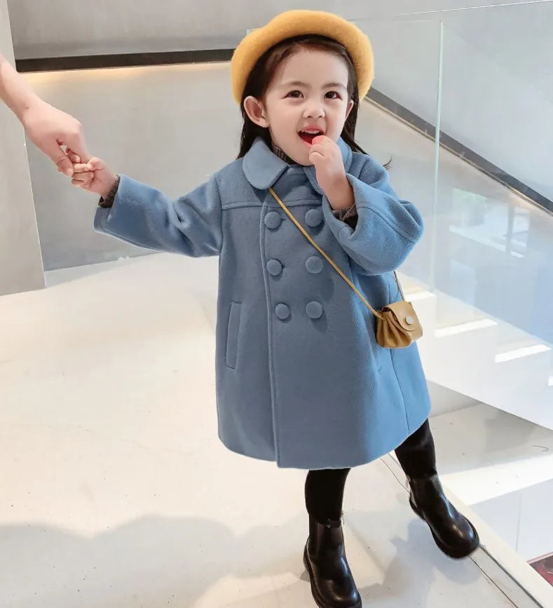 Warm Baby Girl Coat – Double-Breasted Winter Fashion