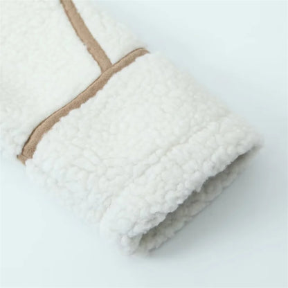 Women's Warm Long Sleeve Jacket with Zipper Pockets