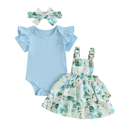 Sweet Baby Girl Summer Clothing Set 3Pcs
