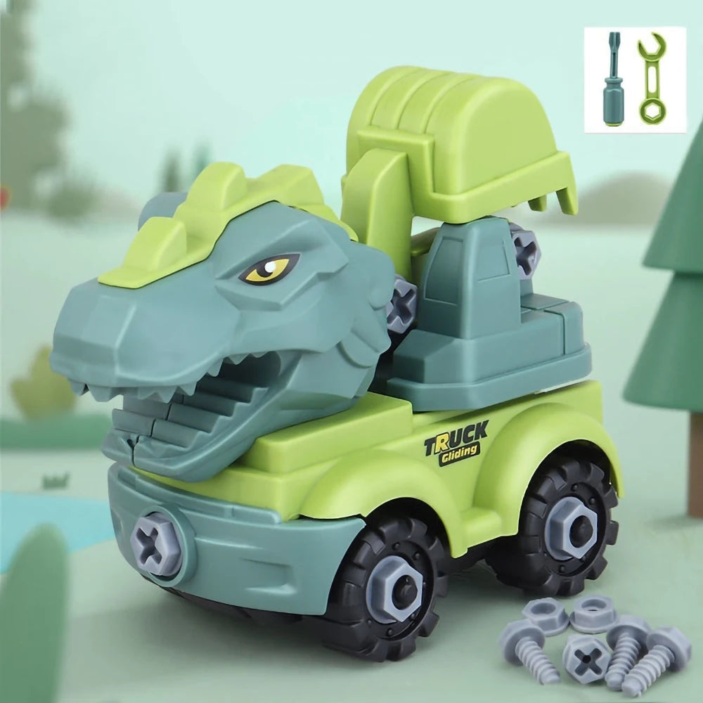 Dinosaur Construction Vehicle Set – DIY Building Toy Truck for Kids