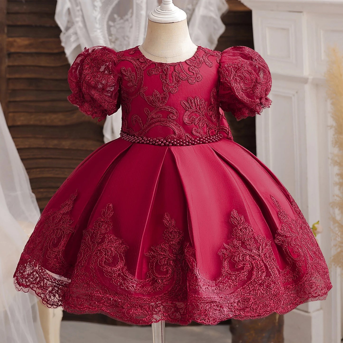 Kids’ Formal Embroidered Dress – Vintage Style Birthday