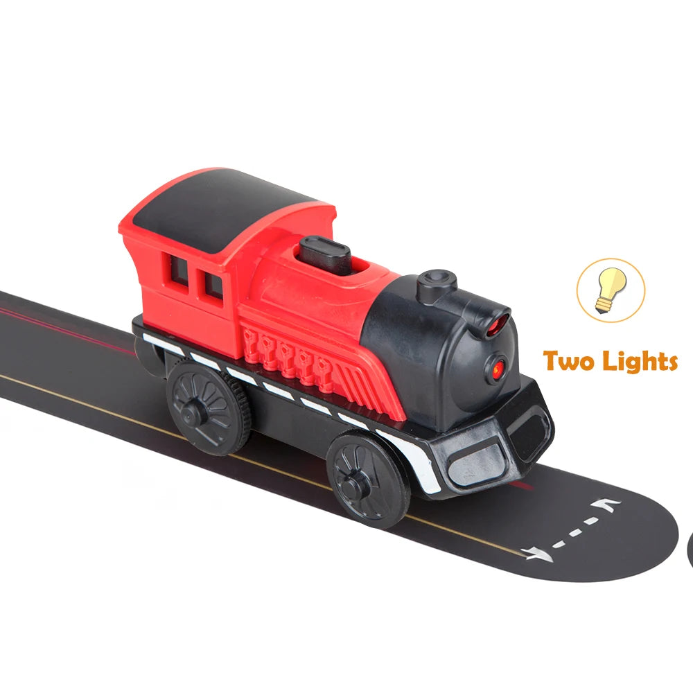 Electric Train Toy Set - Fits Standard Wooden Tracks & Railway Systems