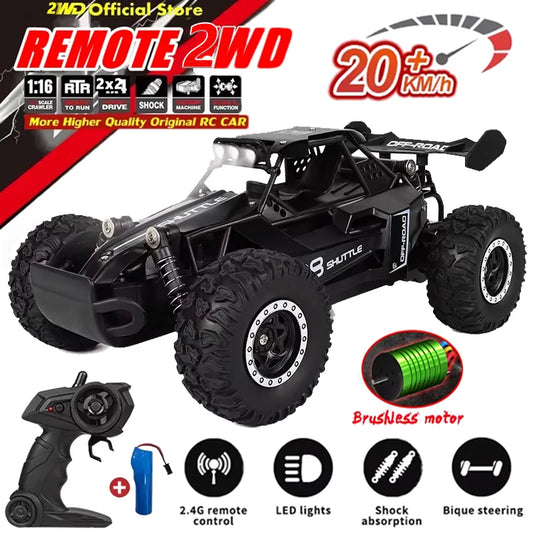 1:16 2WD RC Off-Road Car – LED Lights & Drift Action
