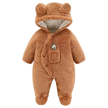 Hooded Bear Jumpsuit for Babies – Soft & Cozy