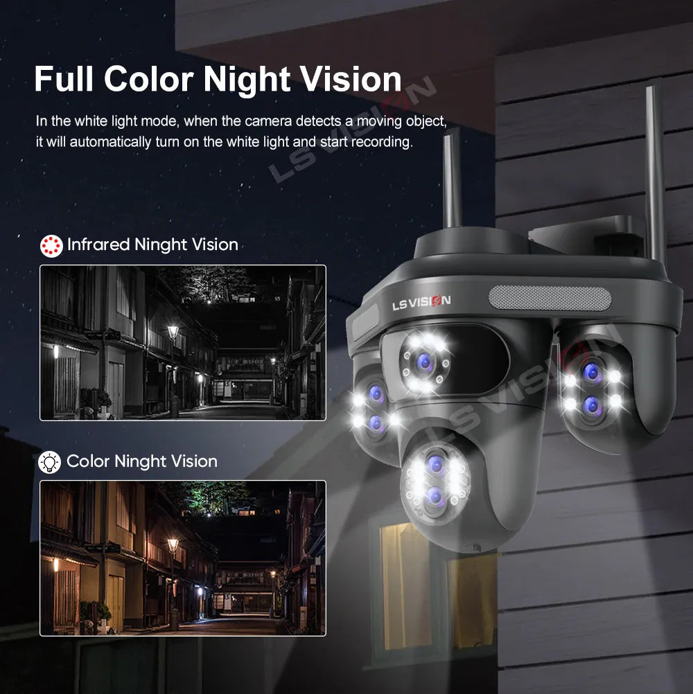 3/4 Screen WiFi PTZ Camera | 10X Zoom | AI Auto Tracking | Outdoor IP66 CCTV