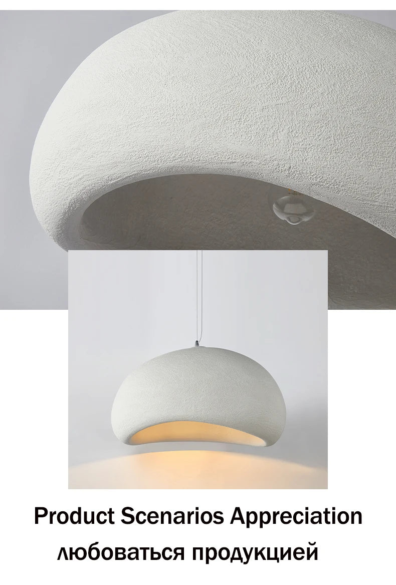 Nordic Wabi Sabi Pendant Lamp: Modern LED Chandelier for Dining & Living Spaces