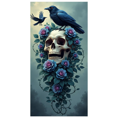 Halloween Door Banner – Scary Moon Night & Cemetery Scene