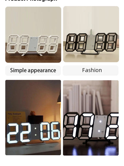 3D LED Digital Clock – Stylish, Multifunctional Wall Timepiece with USB Power