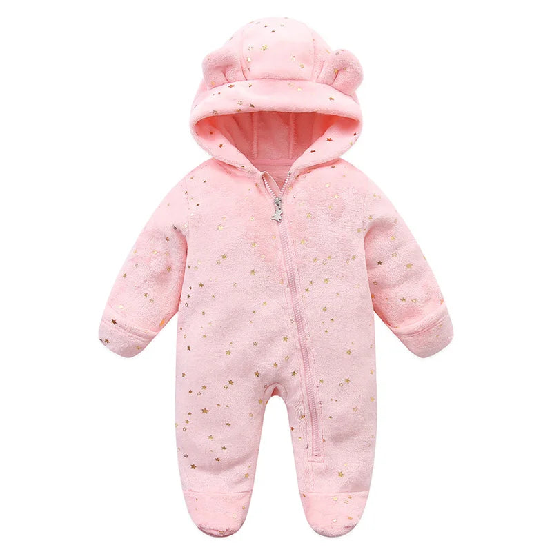 Soft Flannel Baby Romper – 0–12M Warmth