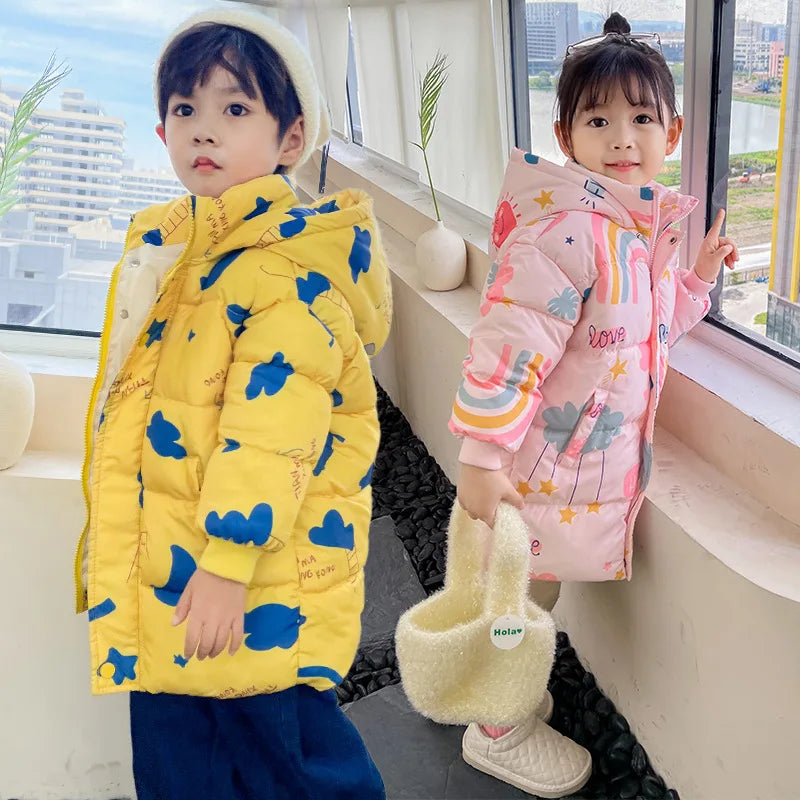 Kids’ Hooded Down Jacket – Warm & Windproof