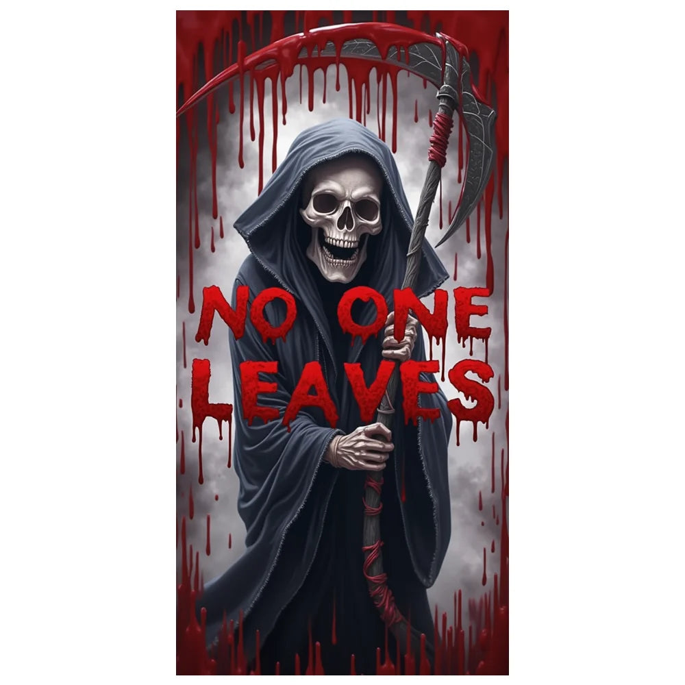 Halloween Door Banner – Scary Moon Night & Cemetery Scene
