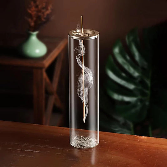 Elegant Glass Incense Burner: Anti-Ash Design for Tranquil Spaces