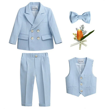 Boys’ Wedding Tuxedo Set – Formal Blazer, Pants & Bowtie Outfit