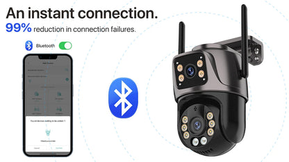 4K 8MP Dual-Lens PTZ WiFi Camera | AI Tracking Outdoor CCTV