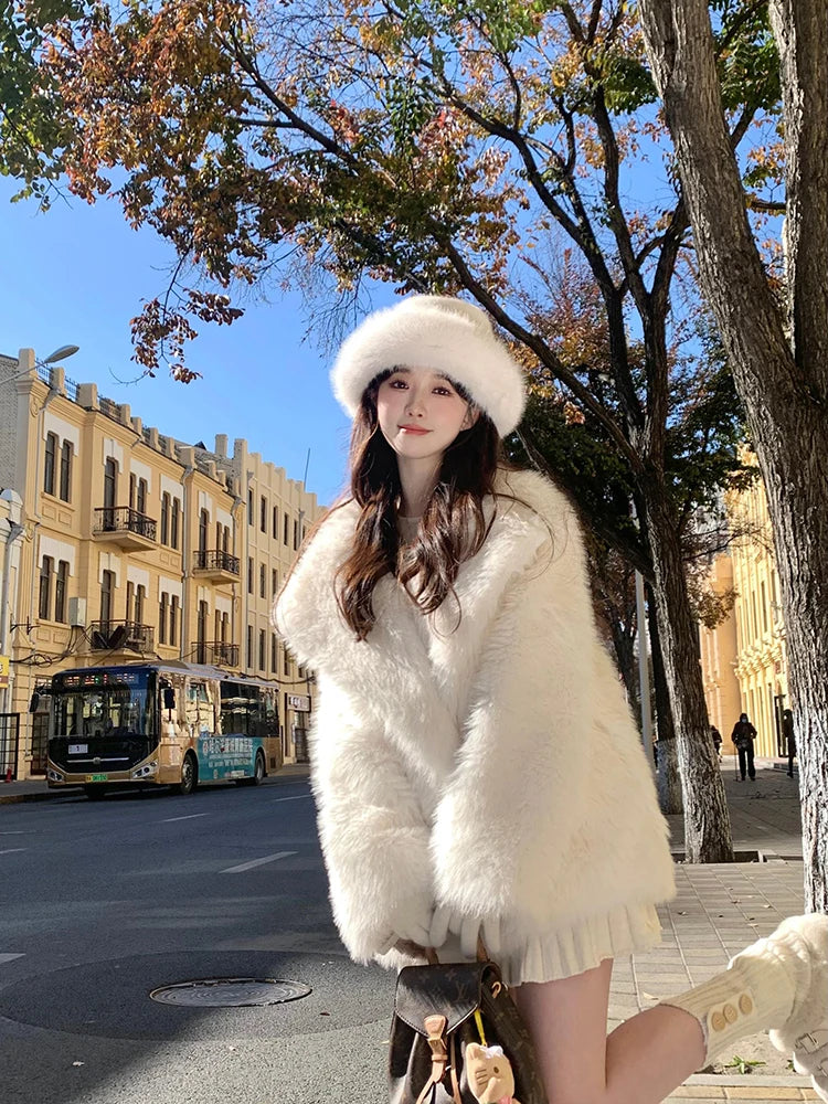 Luxury Fluffy Faux Fox Fur Jacket – Casual & Cozy