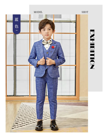 Teen Boys’ Formal Plaid Suit – Multi-Piece Elegant Outfit