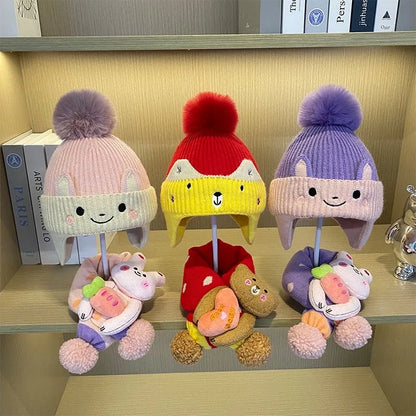 Children’s Cute Winter Hat with Matching Scarf