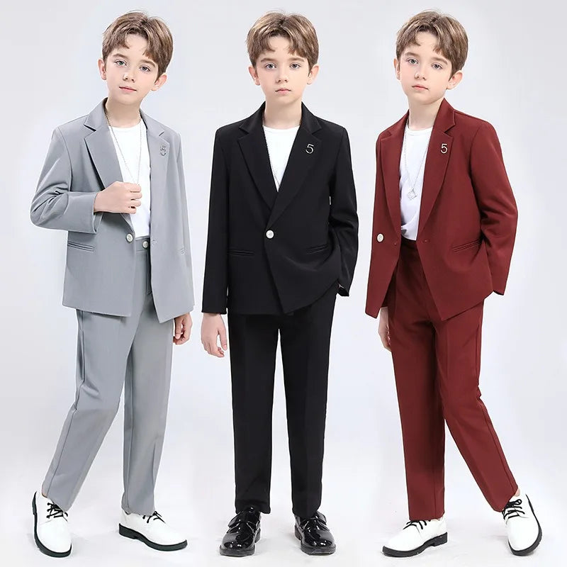 Classic Boys’ Suit – Wedding & Party Blazer Set for Kids 4–12Y