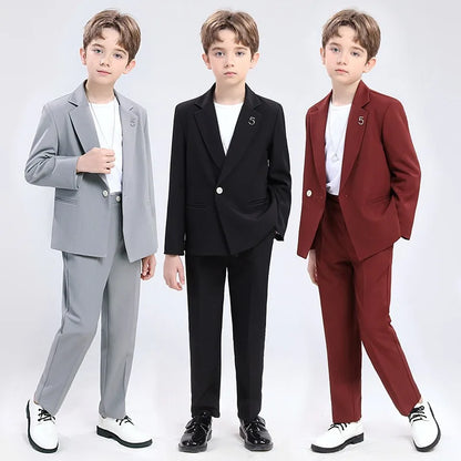 Classic Boys’ Suit – Wedding & Party Blazer Set for Kids 4–12Y