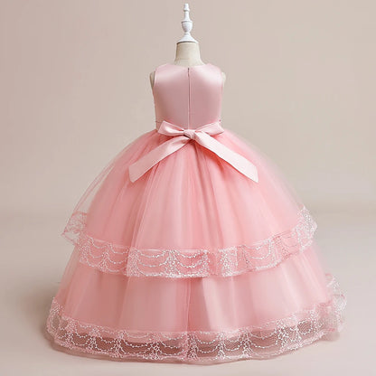 Flower Bow Kids’ Dress – Pageant & Party Wear