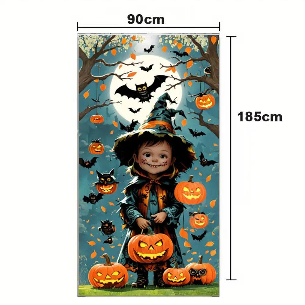 Halloween Door Banner – Scary Moon Night & Cemetery Scene