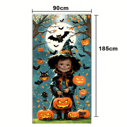 Halloween Door Banner – Scary Moon Night & Cemetery Scene