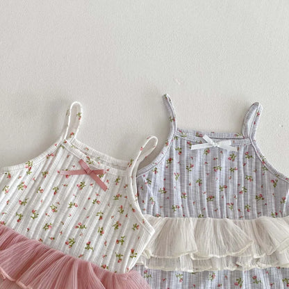 Baby Girl Floral Lace Romper Summer Outfit